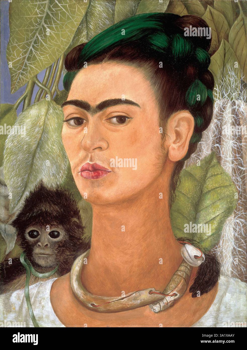 Autoportrait avec singe - Frida Kahlo Banque D'Images