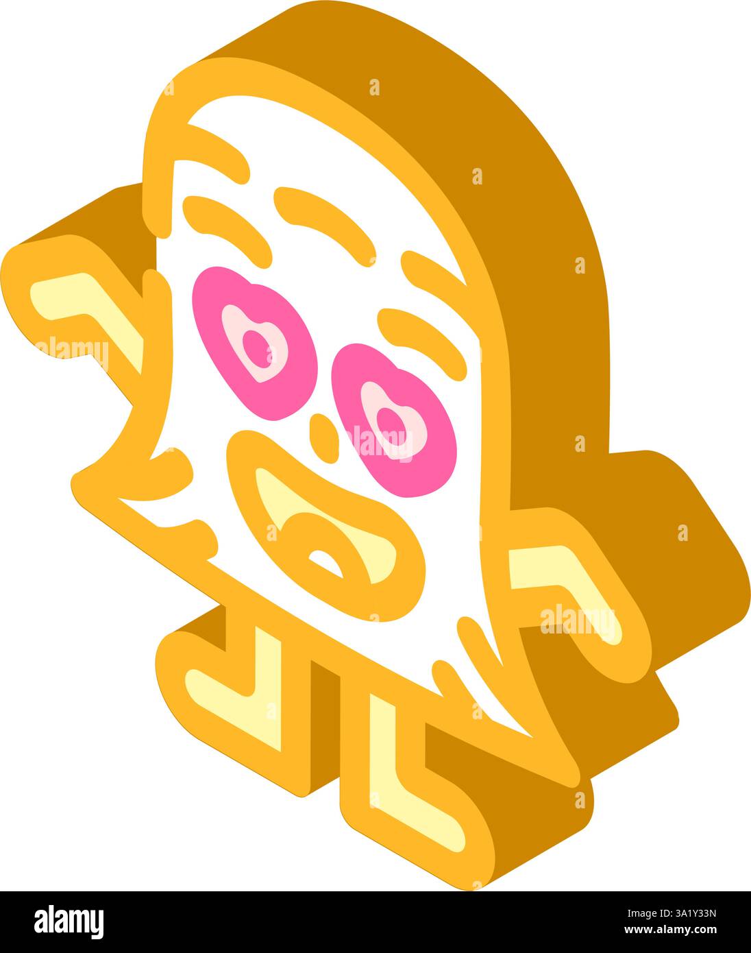 cœur yeux mignon monstre illustration vectorielle d'icône isométrique Illustration de Vecteur