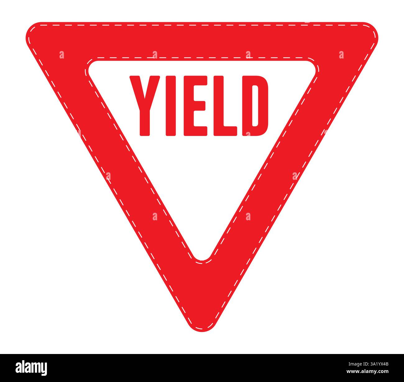 Clipart d'icône de panneau d'alerte de rendement. Clip art de signalisation d'avertissement de trafic routier en triangle inversé pour ralentir, arrêter, mettre en pause et reposer vecteur de signal d'autoroute Illustration de Vecteur