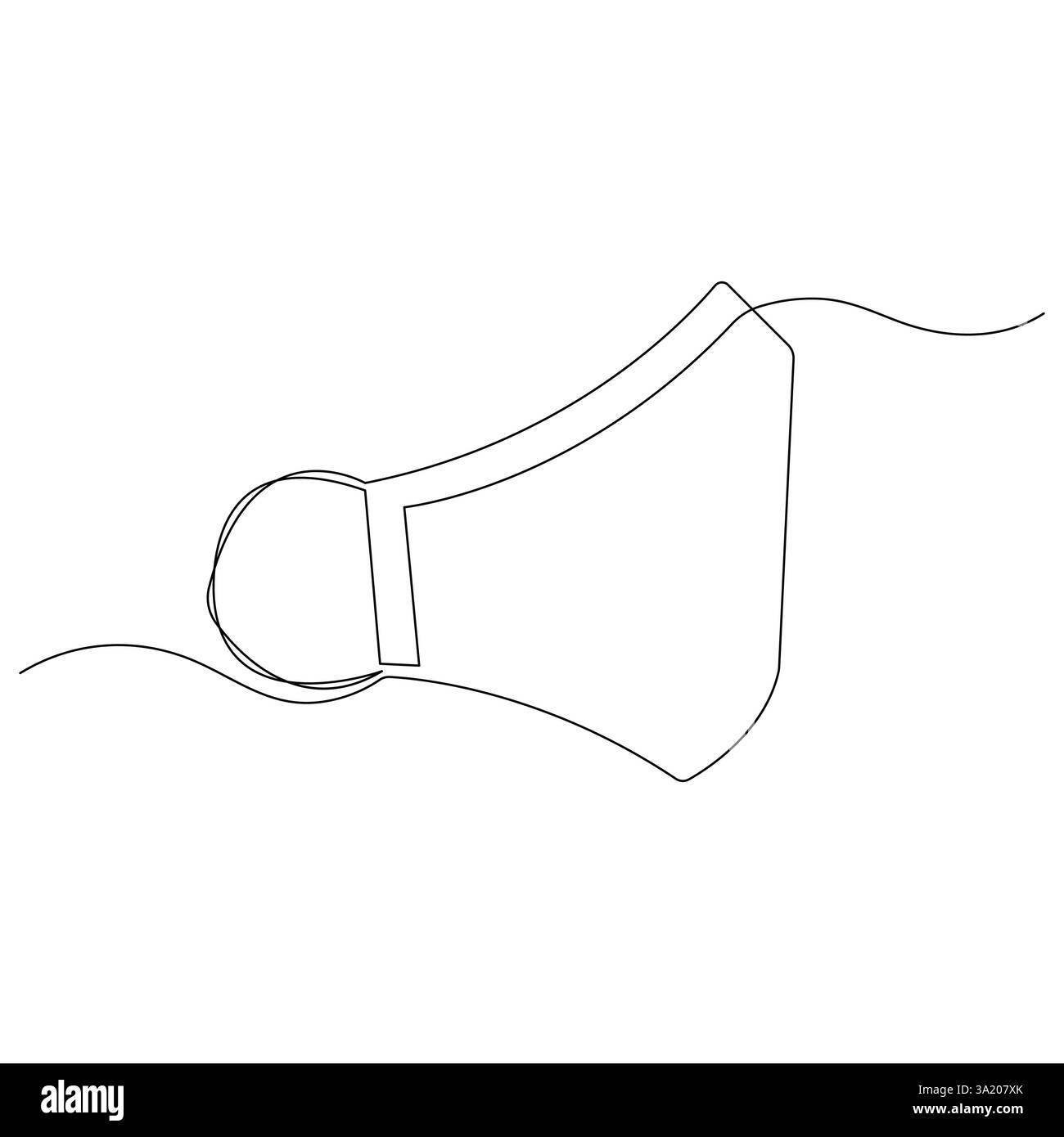 Masque protecteur de coronavirus pour la protection contre la protection contre les virus aéroportés illustration vectorielle continue d'une ligne Illustration de Vecteur