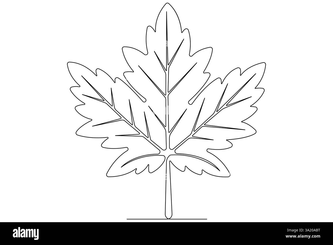 Dessin continu d'une ligne d'art de dessin de feuille d'érable botanique symbole décoratif illustration d'art vectorielle Illustration de Vecteur
