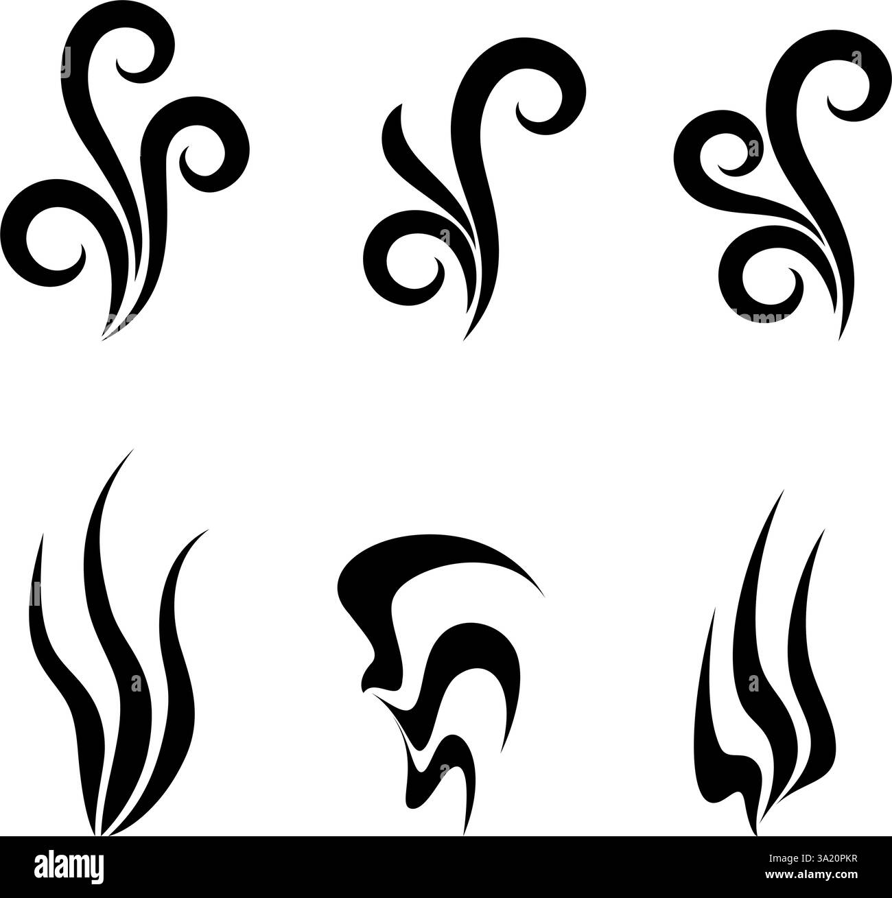 Ensemble d'éléments décoratifs asymétriques - dentelle Mandala dans le style Zentangle. Fleurs stylisées pour la conception, ou tatouage sur fond blanc Illustration de Vecteur