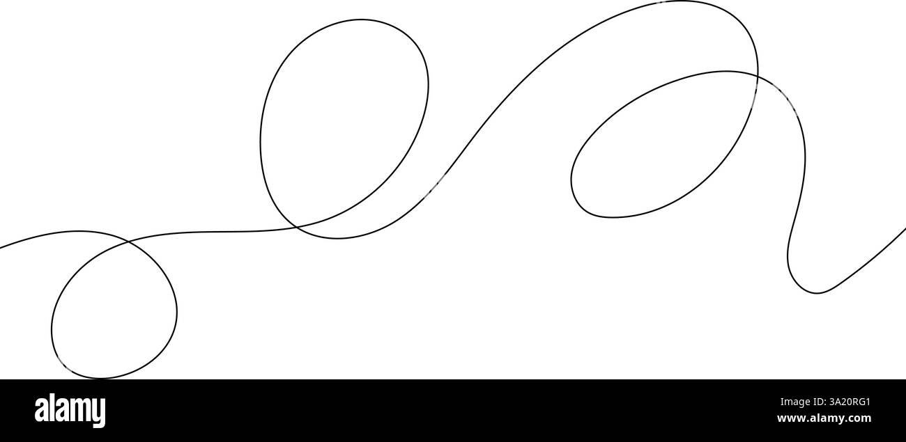 Dessin d'onde abstrait minimaliste en ligne continue Illustration de Vecteur