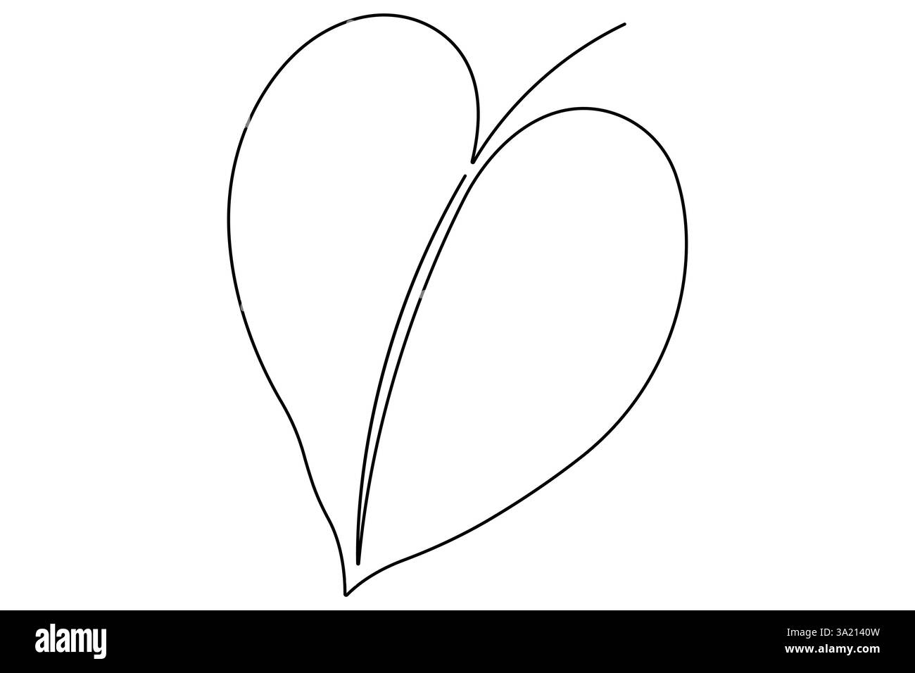 Illustration vectorielle dessin continu d'une ligne de conception de feuille de palmier de contour Illustration de Vecteur