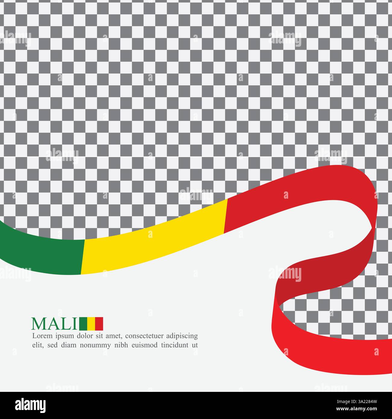 Vecteur de stock de ruban de drapeau national du Mali Illustration de Vecteur