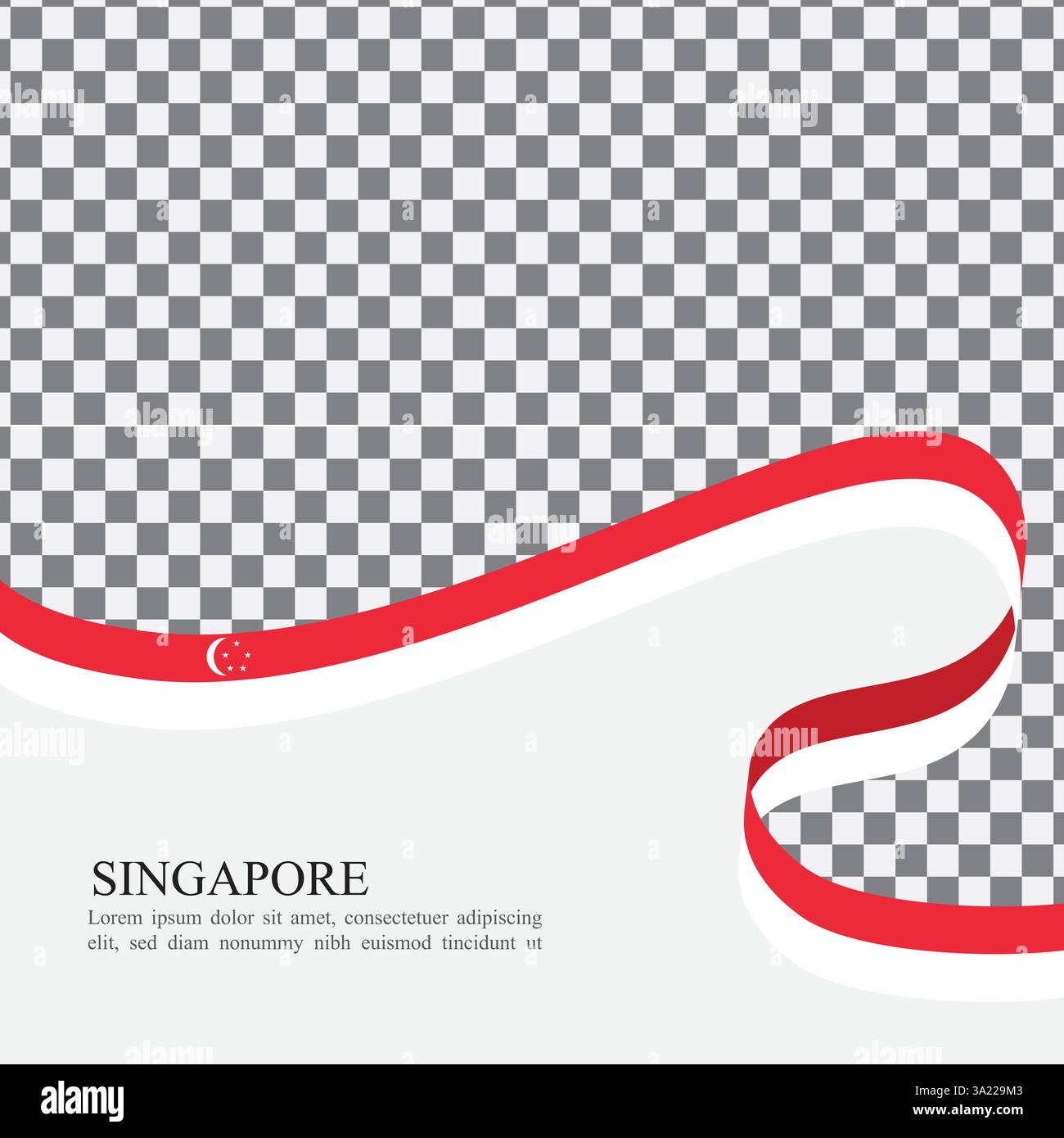 Vecteur de stock de ruban de drapeau national de Singapour Illustration de Vecteur