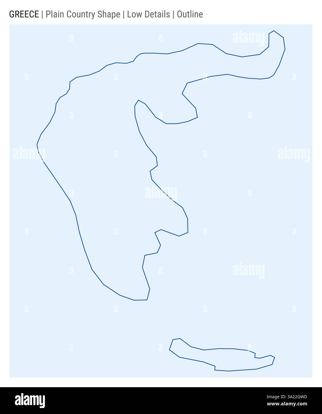 Carte du pays de la plaine de la Grèce. Peu de détails. Style de contour. Forme de la Grèce. Illustration vectorielle. Illustration de Vecteur