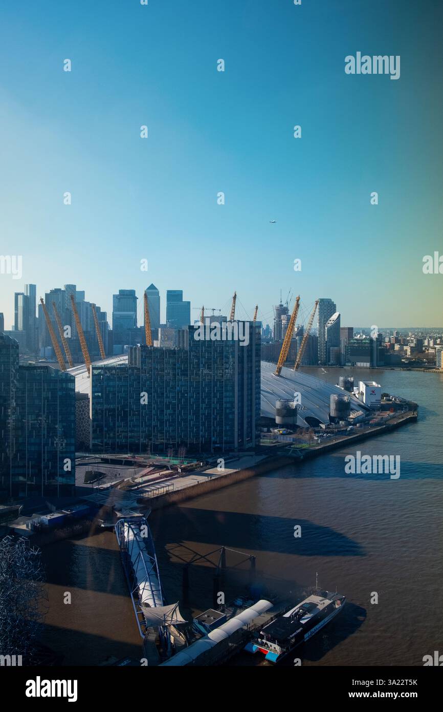 De nouveaux bâtiments et la zone récréative et résidentielle qui s'est développée autour de l'O2 à Greenwich dans le sud-est de Londres Banque D'Images