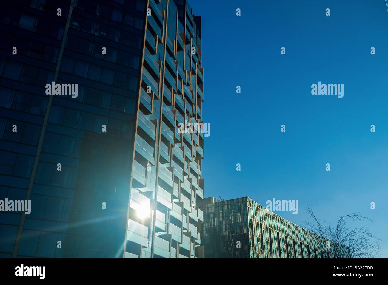 De nouveaux bâtiments et la zone récréative et résidentielle qui s'est développée autour de l'O2 à Greenwich dans le sud-est de Londres Banque D'Images