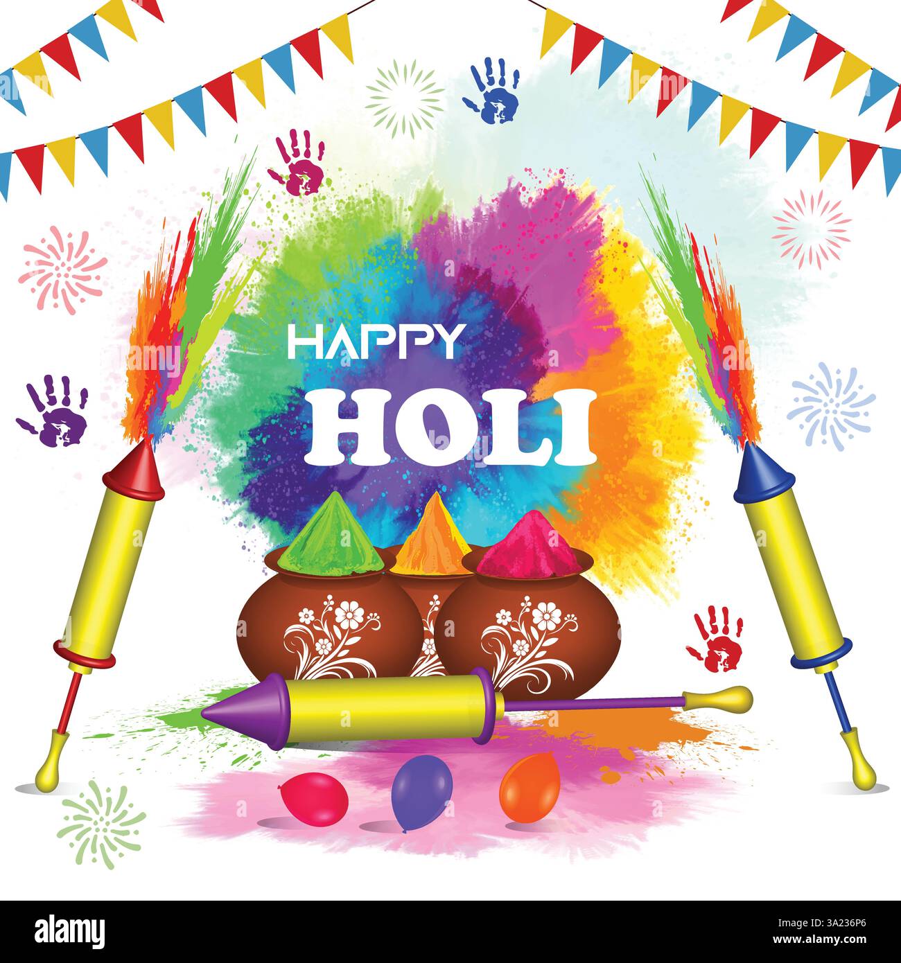 Vibrant Holi Celebration – Festival des couleurs Illustration de Vecteur