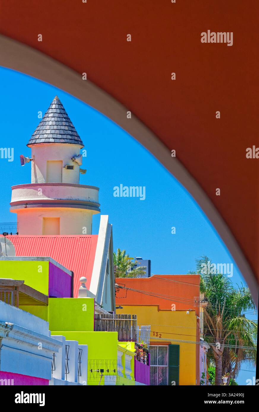 Mosquée dans le quartier coloré de Bo-Kaap, le Cap, Afrique du Sud, Afrique Banque D'Images