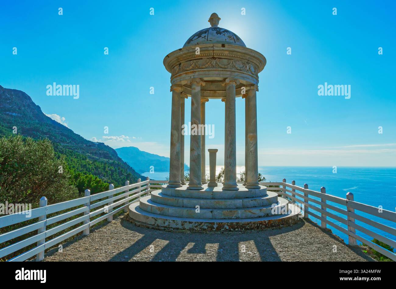 Gazebo à son Marroig Mansion, Majorque, Îles Baléares, Espagne Banque D'Images