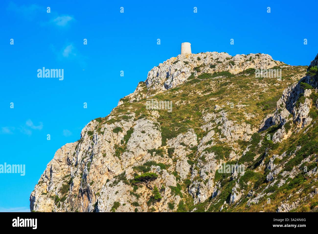 Vieille tour de Talayot de Almallutx, Cap de Formentor, Majorque (Mallorca), îles Baléares, Espagne ; Europe Banque D'Images