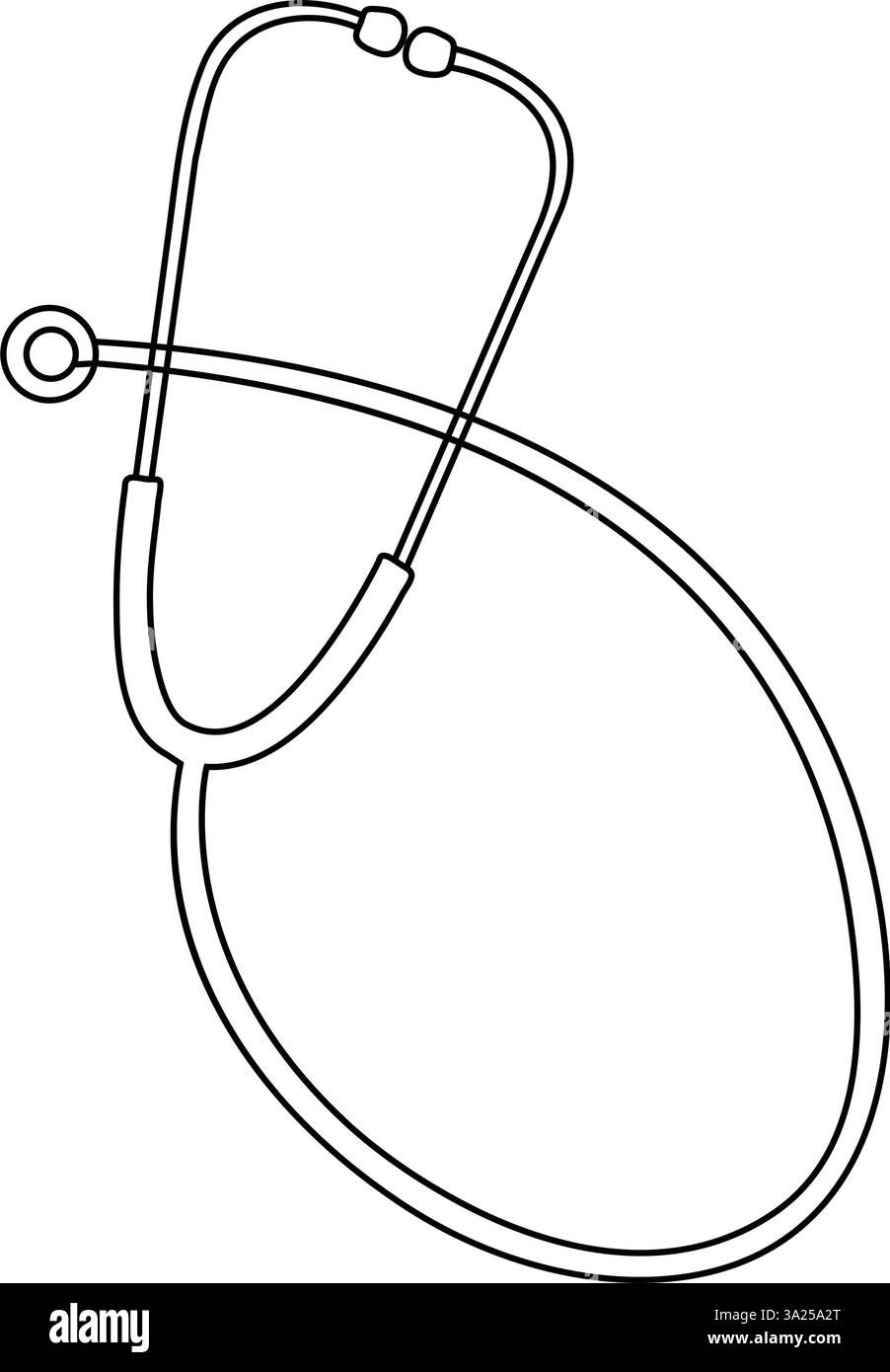 Dessin à la main continu d'une ligne de l'icône vectorielle de contour de stéthoscope et illustration de la conception minimaliste Illustration de Vecteur