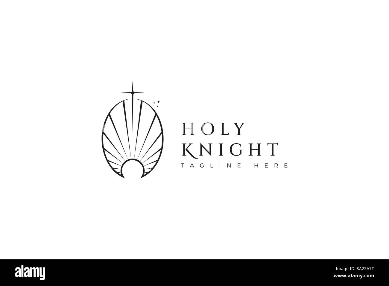 Holy Knight Cross Sword Sunrise logo concept Esotérique symbole symbole illustration abstraite Illustration de Vecteur