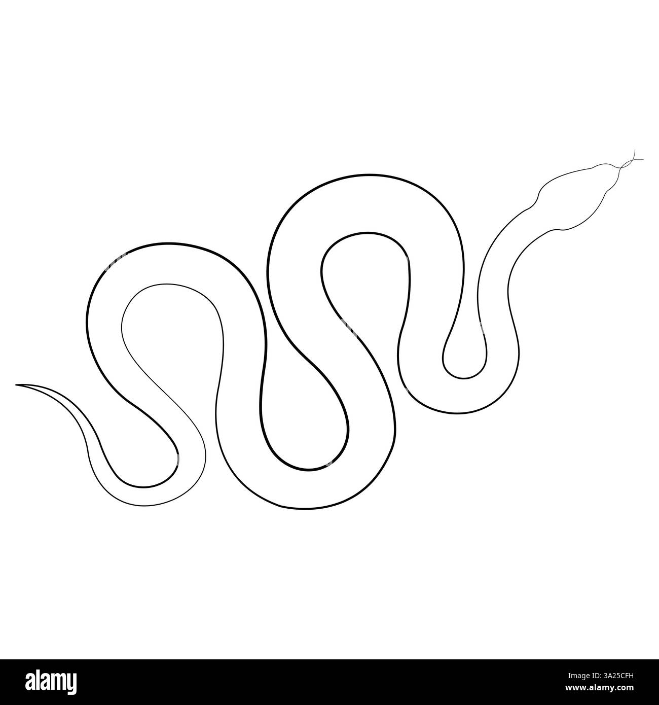 Dessin d'art continu d'une ligne d'illustration vectorielle d'art de contour de serpent venimeux Illustration de Vecteur