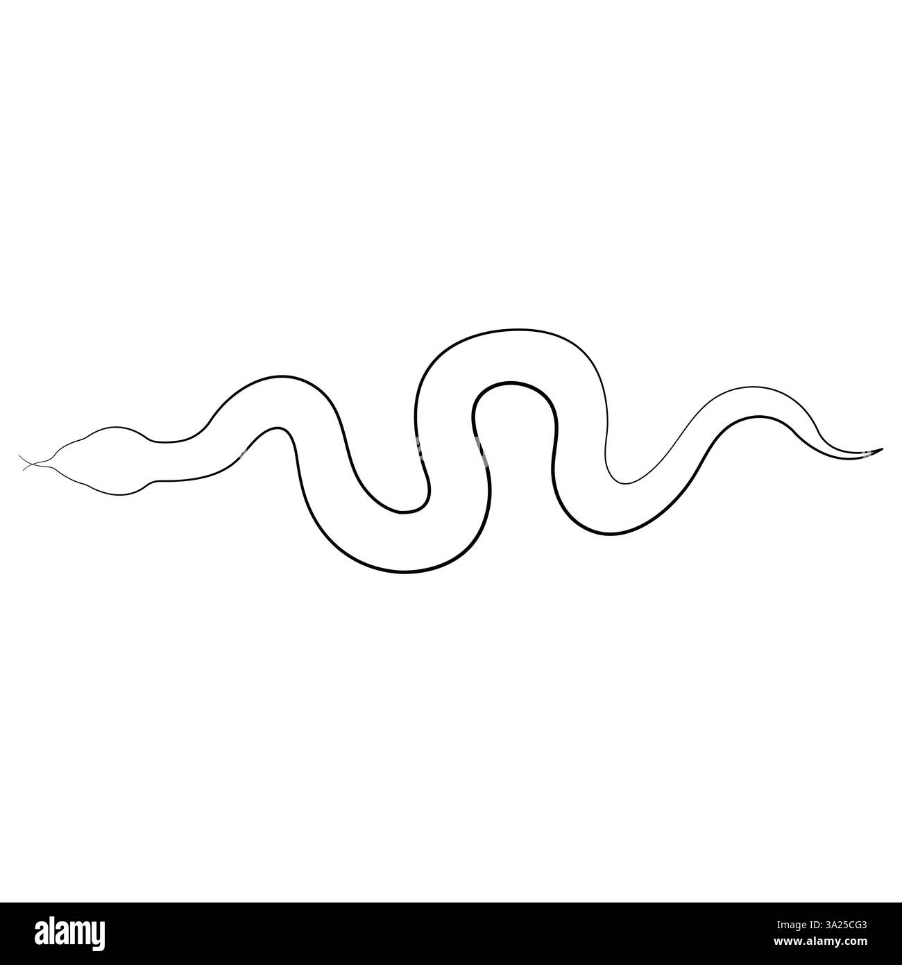 Dessin d'art continu d'une ligne d'illustration vectorielle d'art de contour de serpent venimeux Illustration de Vecteur
