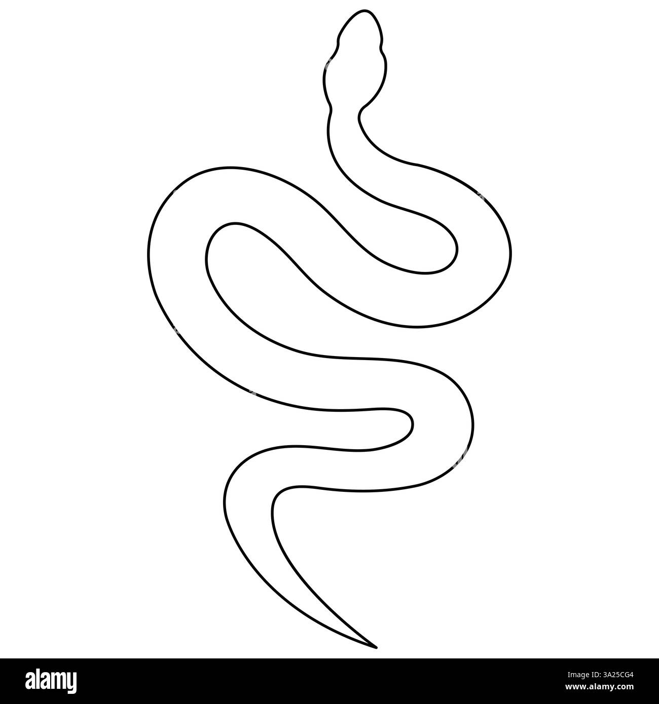 Dessin d'art continu d'une ligne d'illustration vectorielle d'art de contour de serpent venimeux Illustration de Vecteur