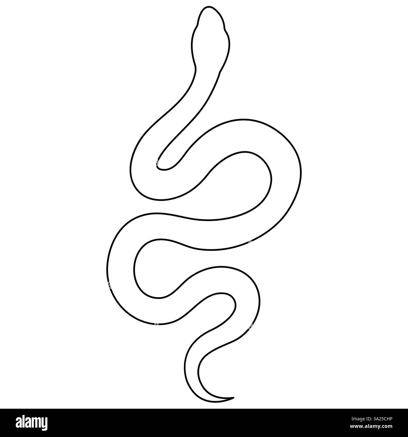 Dessin d'art continu d'une ligne d'illustration vectorielle d'art de contour de serpent venimeux Illustration de Vecteur