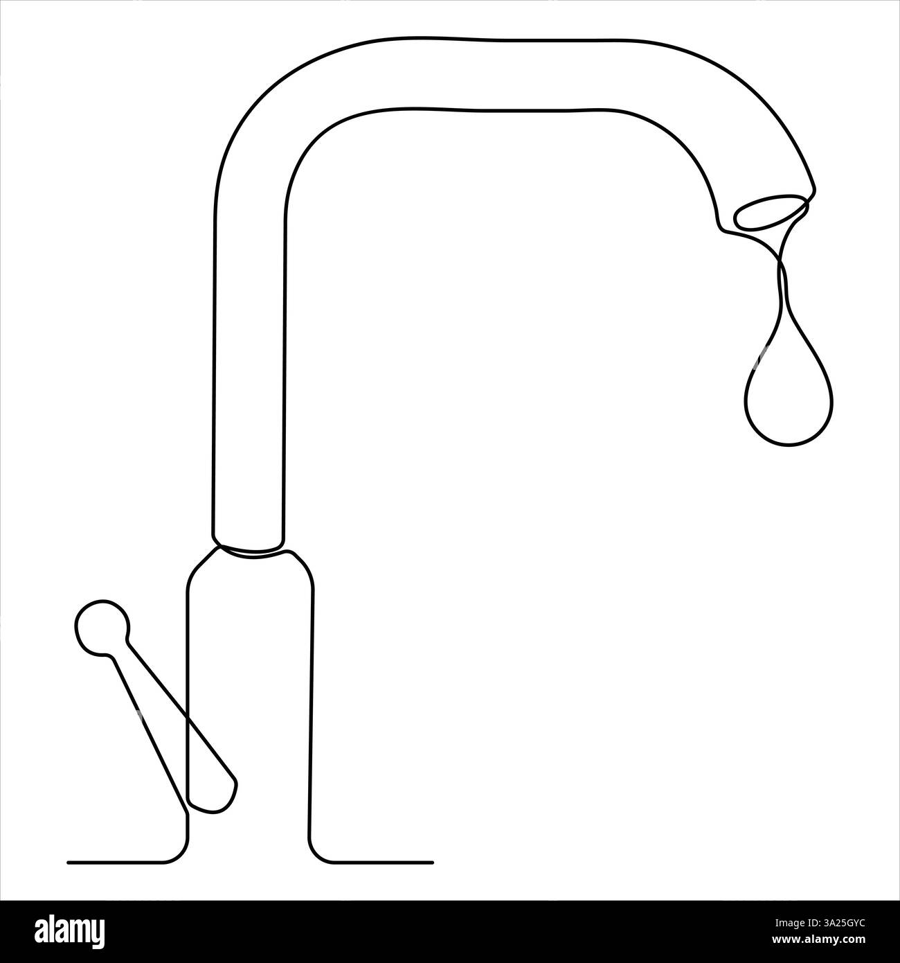 Dessin continu d'une ligne d'art dessinant des gouttelettes d'eau sur les mains, illustration vectorielle de contour de concept de journée mondiale de l'eau Illustration de Vecteur