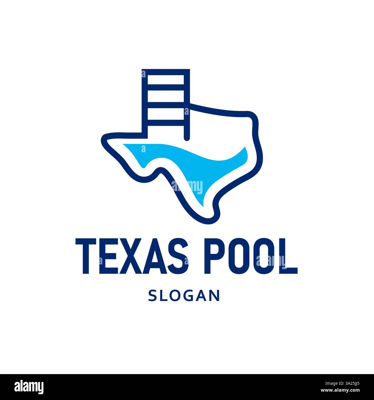Modèle de logo de piscine Texas. Texas Swimming Pool Company logo design illustration vectorielle moderne pour les affaires de piscine, parc aquatique, Resort A. Illustration de Vecteur
