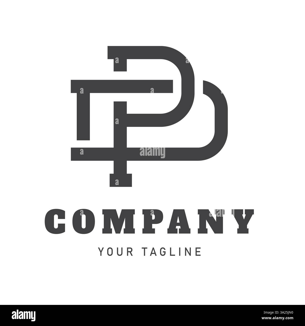Design de logo de lettre d et P style vintage simple. Modèle de logo PD classique et élégant. Logo créatif pour le nom ou l'identité de l'entreprise, la marque personnelle, le bus Illustration de Vecteur