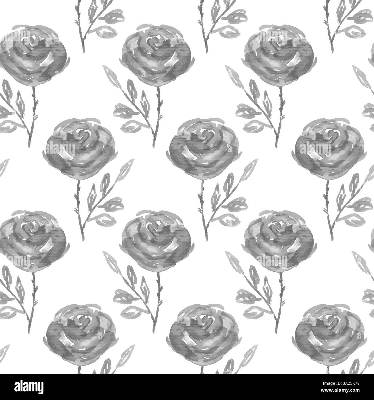 Motif floral sans couture. Fleurs roses peintes à la main. Élément graphique pour Baby shower ou invitations de mariage, carte d'anniversaire, imprimables, papier peint, scra Illustration de Vecteur