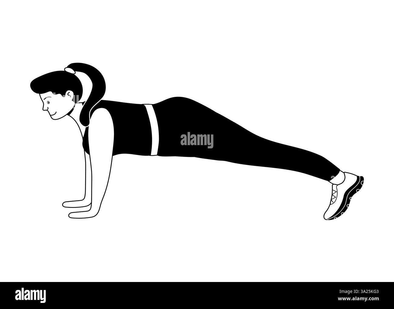 Femme effectuant un exercice de push-up à l'intérieur pour la formation de force Illustration de Vecteur