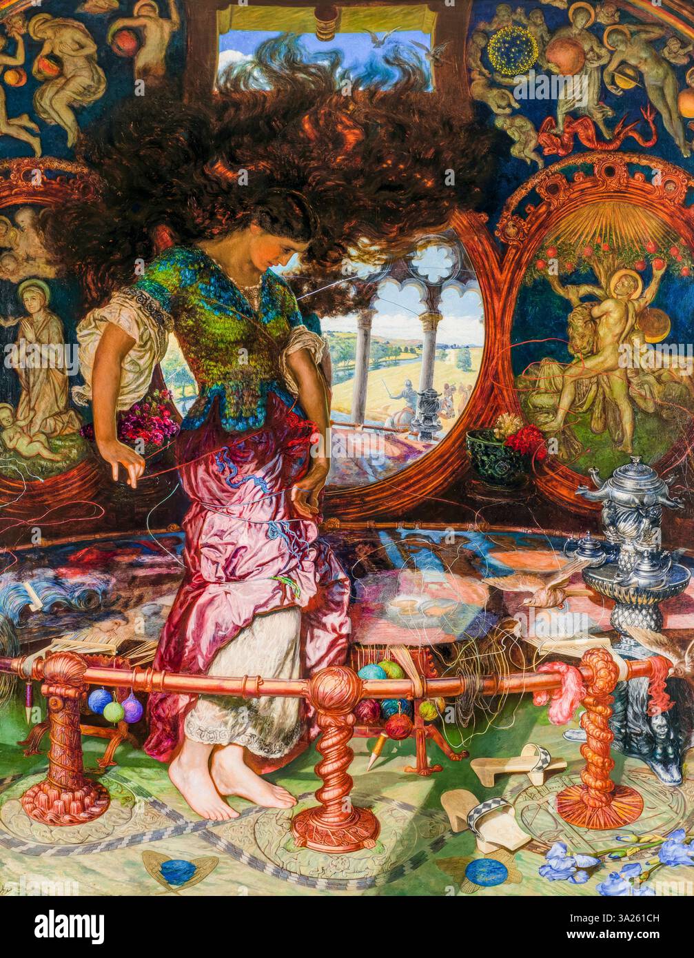 La Dame de Shalott, peinture à l'huile sur toile par William Holman Hunt & Edward Robert Hughes, 1889-1892 Banque D'Images