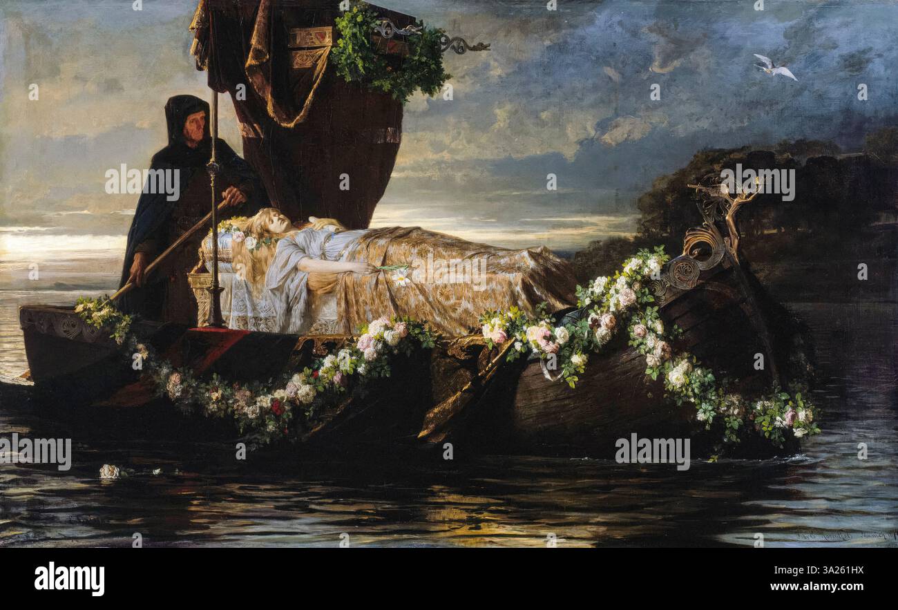 Toby Edward Rosenthal, Elaine, peinture à l'huile sur toile, 1874 Banque D'Images