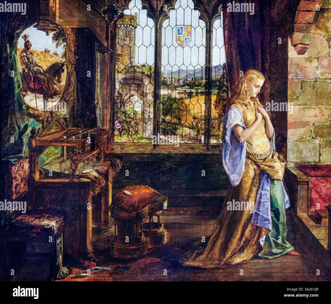 William Maw Egley, la Dame de Shalott, peinture à l'huile sur toile, 1858 Banque D'Images