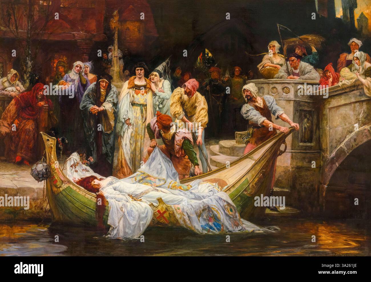 George Edward Robertson, la Dame de Shalott, peinture à l'huile sur toile, 1900 Banque D'Images