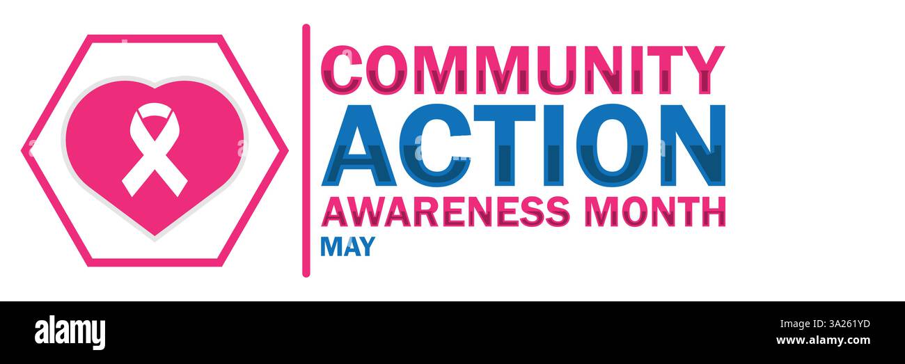 Logo du ruban de mai du mois de sensibilisation à l'action communautaire Illustration de Vecteur