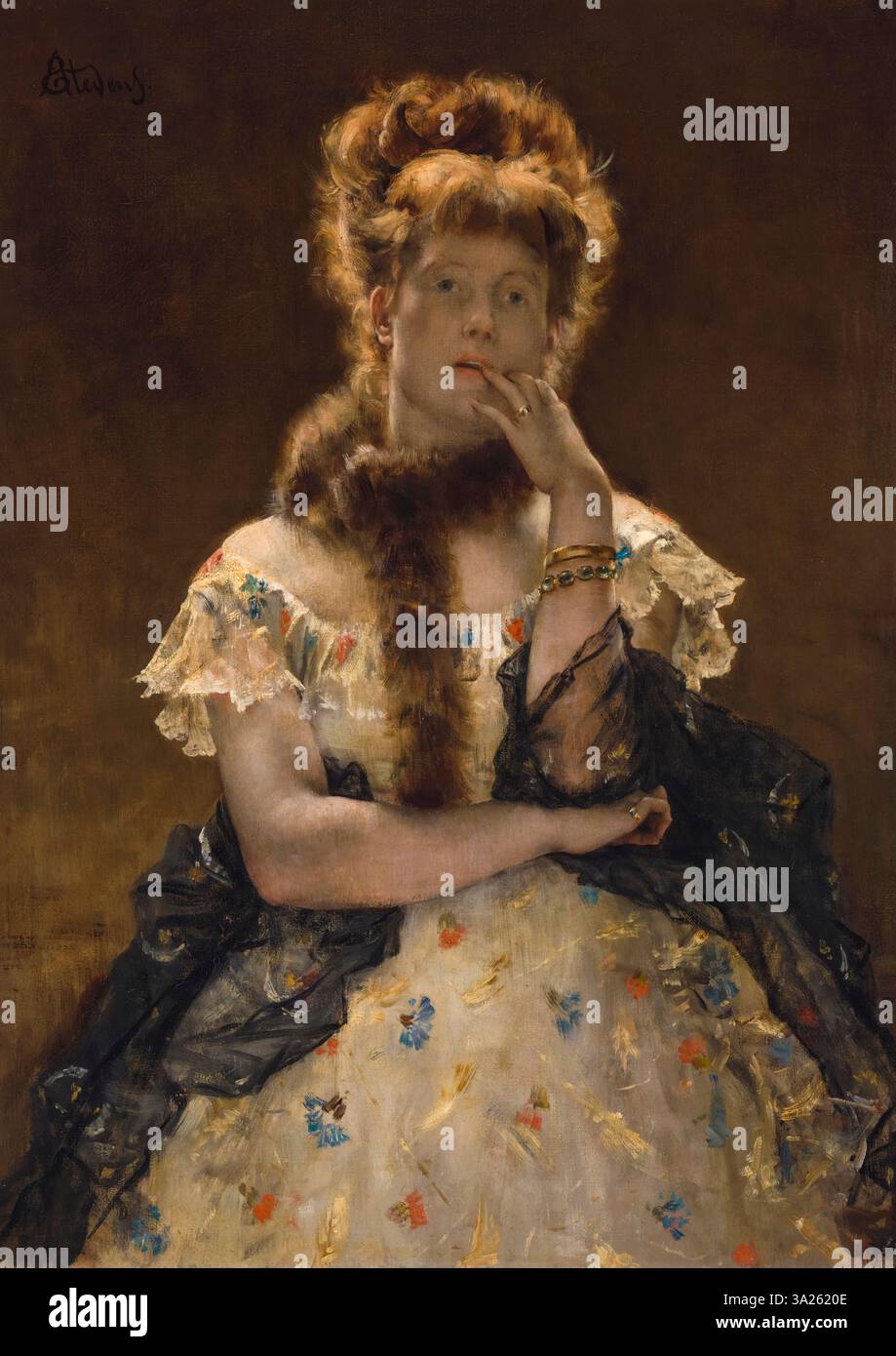 Alfred Stevens, le Sphinx parisien, portrait peint à l'huile sur toile, 1875-1877 Banque D'Images Alfred Stevens, le Sphinx parisien, portrait peint à l'huile sur toile, 1875-1877 Banque D'Images