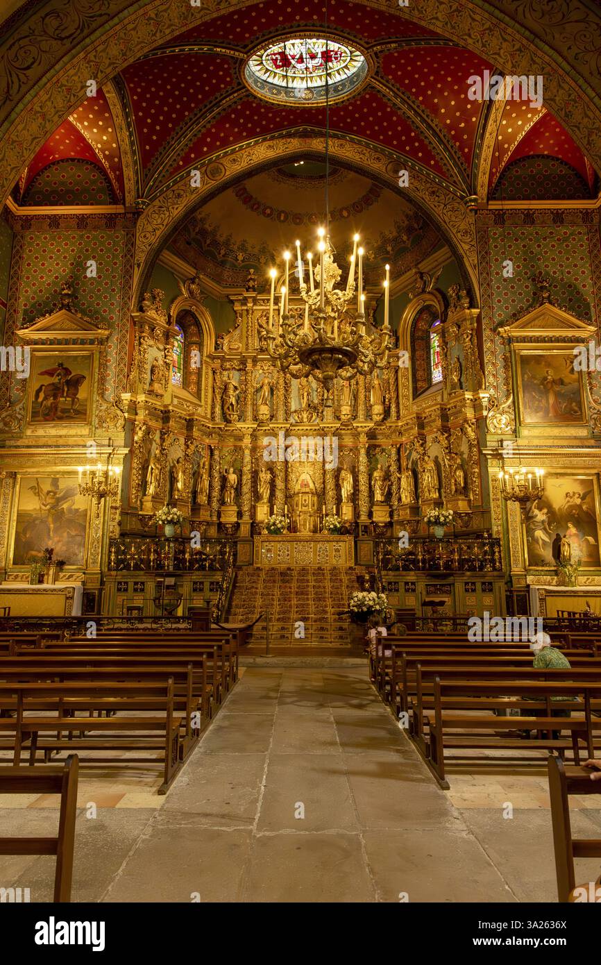 Saint-Jean-de-Luz (sud-ouest de la France) : église Saint-Jean-Baptiste, bâtiment inscrit comme site historique national (Monument historique français Banque D'Images