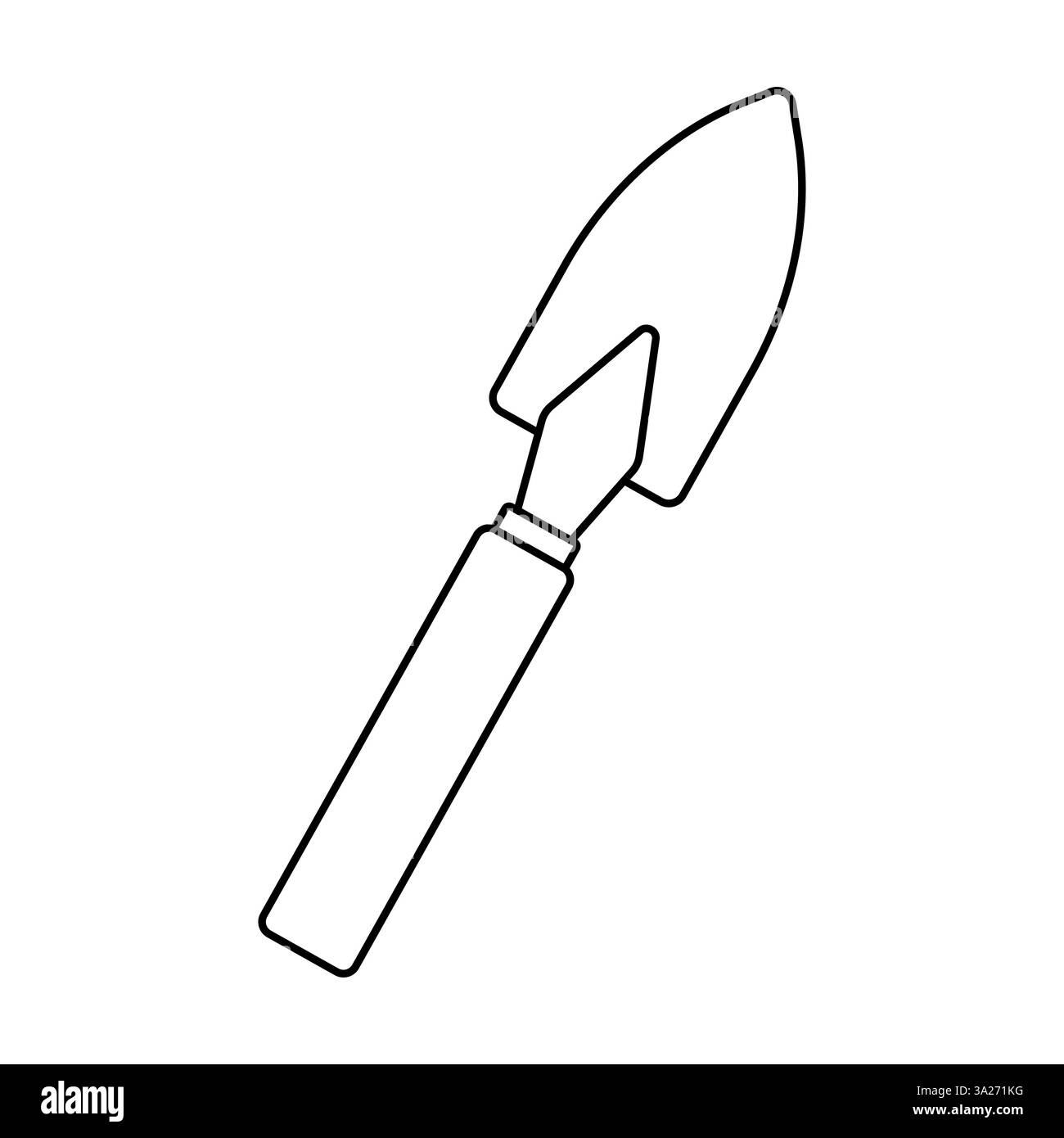 Outil de jardinage couché sur une surface plane prêt pour la plantation ou les activités d'aménagement paysager Illustration de Vecteur