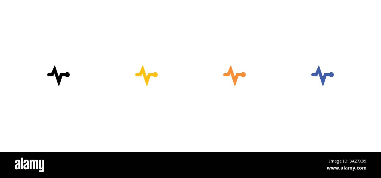 Jeu d'icônes de battement cardiaque Illustration de Vecteur