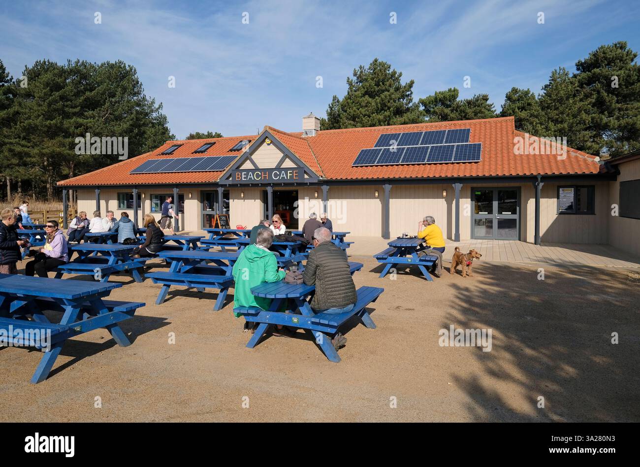 café de plage, puits-à-côté de la mer, nord de norfolk, angleterre Banque D'Images