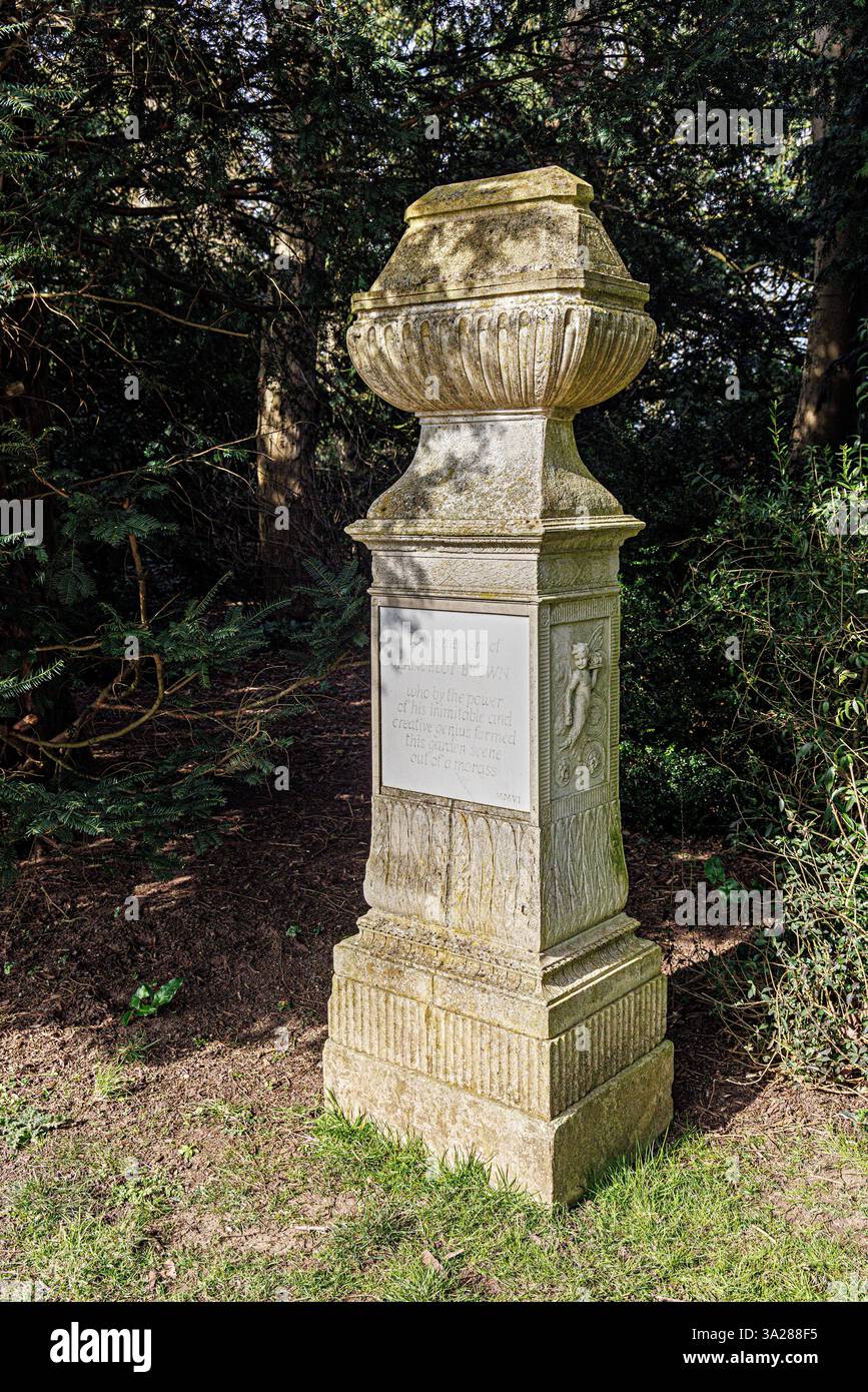 Mémorial à Lancelot Capability Brown, Croome, Worcestershire, Angleterre, Royaume-Uni Banque D'Images