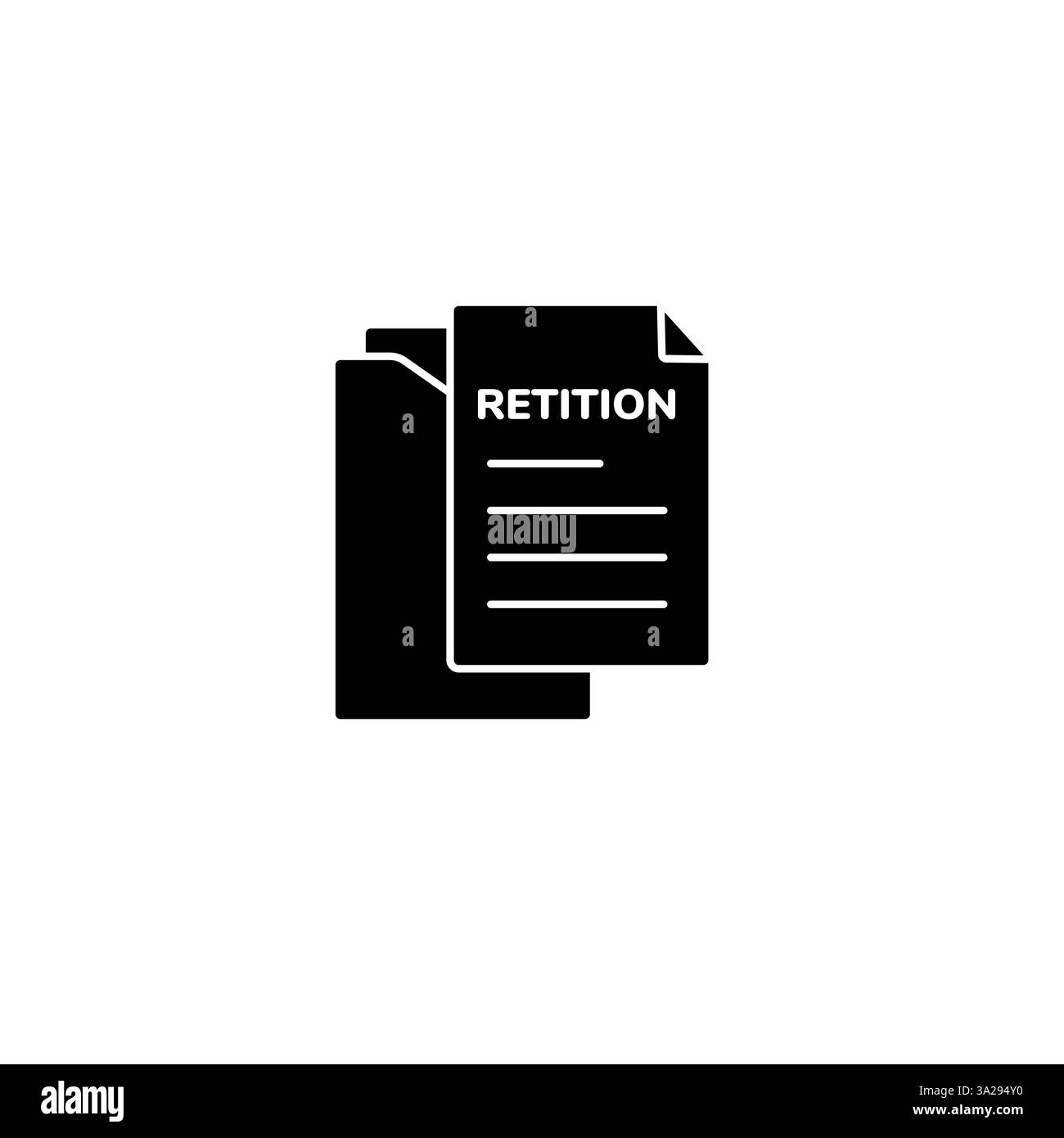 Pile de documents noirs avec étiquette de pétition sur la page supérieure pour une utilisation formelle Illustration de Vecteur