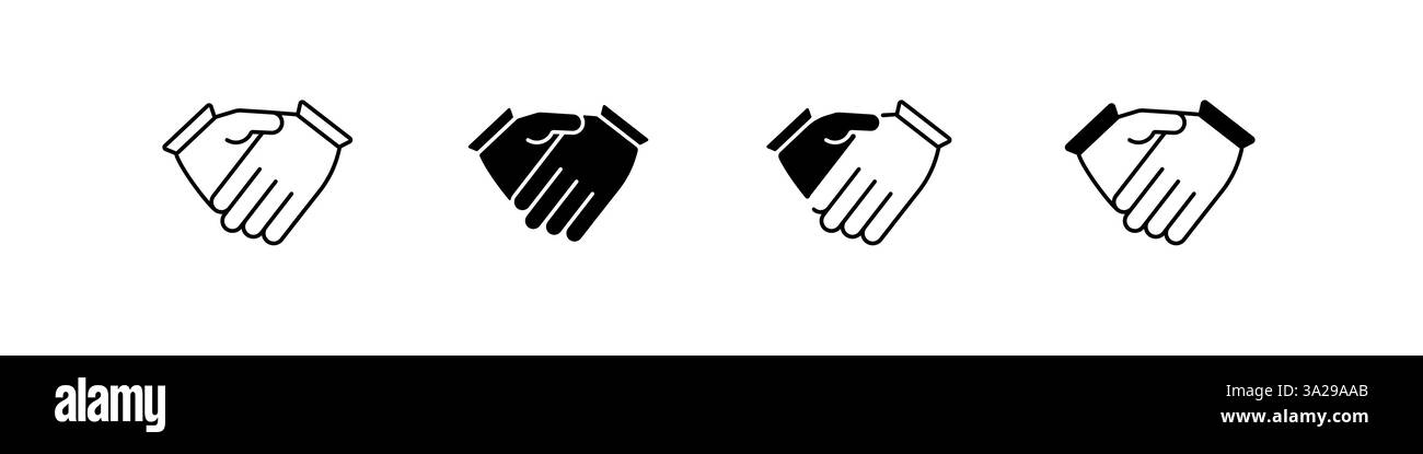 Différents styles de symboles de poignée de main mettant en valeur la diversité dans la conception et la représentation graphique Illustration de Vecteur