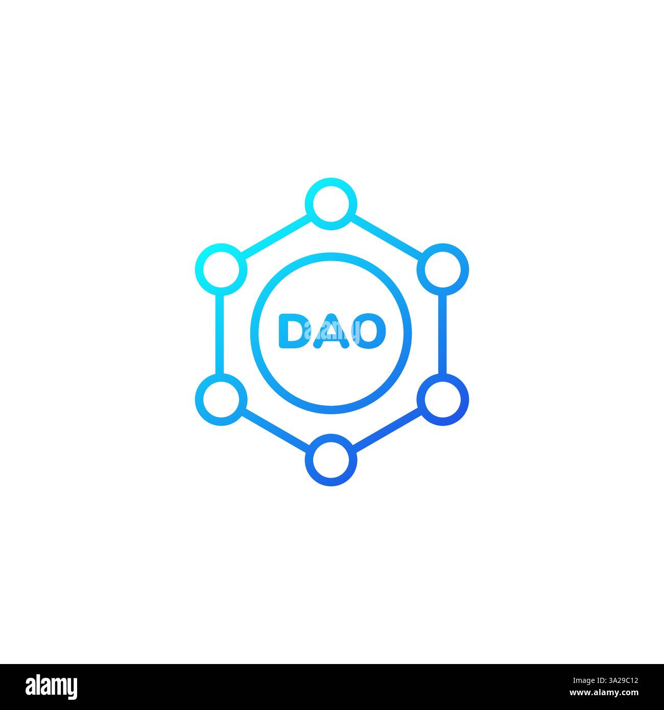 Icône dao simple et claire avec contour géométrique et schéma de couleurs dégradé moderne Illustration de Vecteur