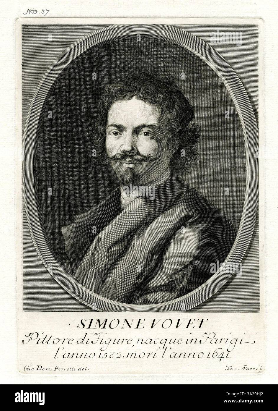 Le travail de Pietro Antonio Pazzi traite de la vie et de la carrière de Simon Vouet, en se concentrant sur sa maîtrise de la peinture de figures. Il met en lumière l’influence de Vouet dans le domaine de l’art baroque et son héritage. Banque D'Images
