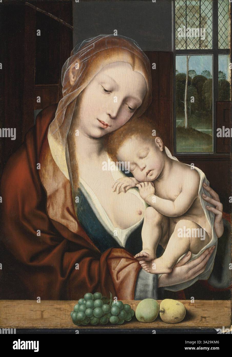 la-vierge-marie-avec-un-enfant-christ-endormi-attribu-e-au-cercle-de