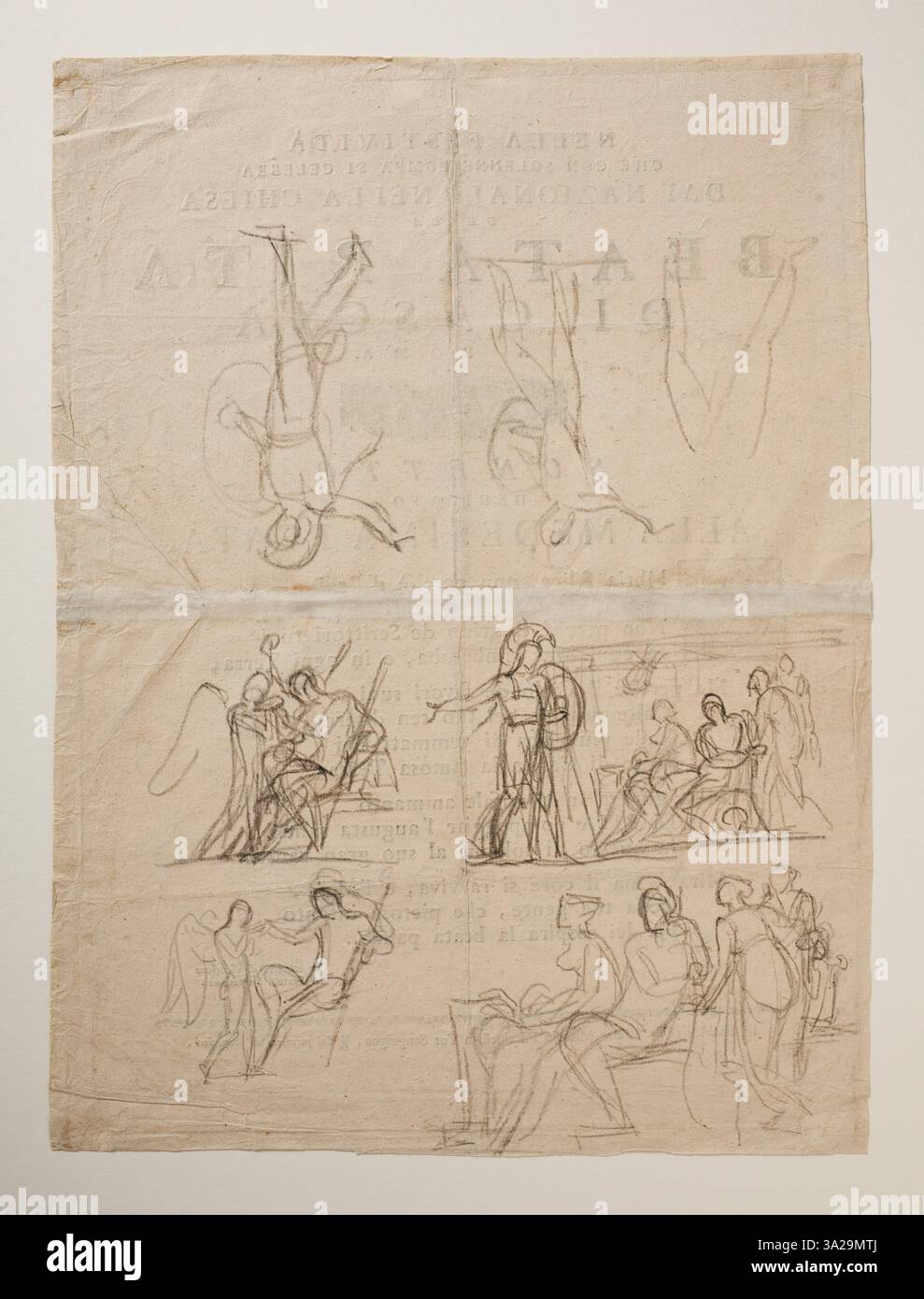 Cette œuvre de Bertel Thorvaldsen, réalisée en marbre, met en valeur son style néoclassique caractéristique. La pièce se caractérise par des surfaces lisses, des formes humaines idéalisées, et un accent mis sur la précision anatomique et la proportion, démontrant ses prouesses techniques et sa vision artistique. Banque D'Images