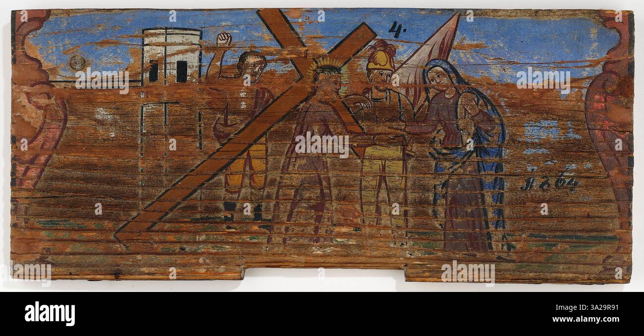 Cette peinture à l'huile de 1864 représente le Christ portant sa croix, une puissante représentation religieuse de la souffrance du Christ dans le cadre du récit de la passion. Banque D'Images