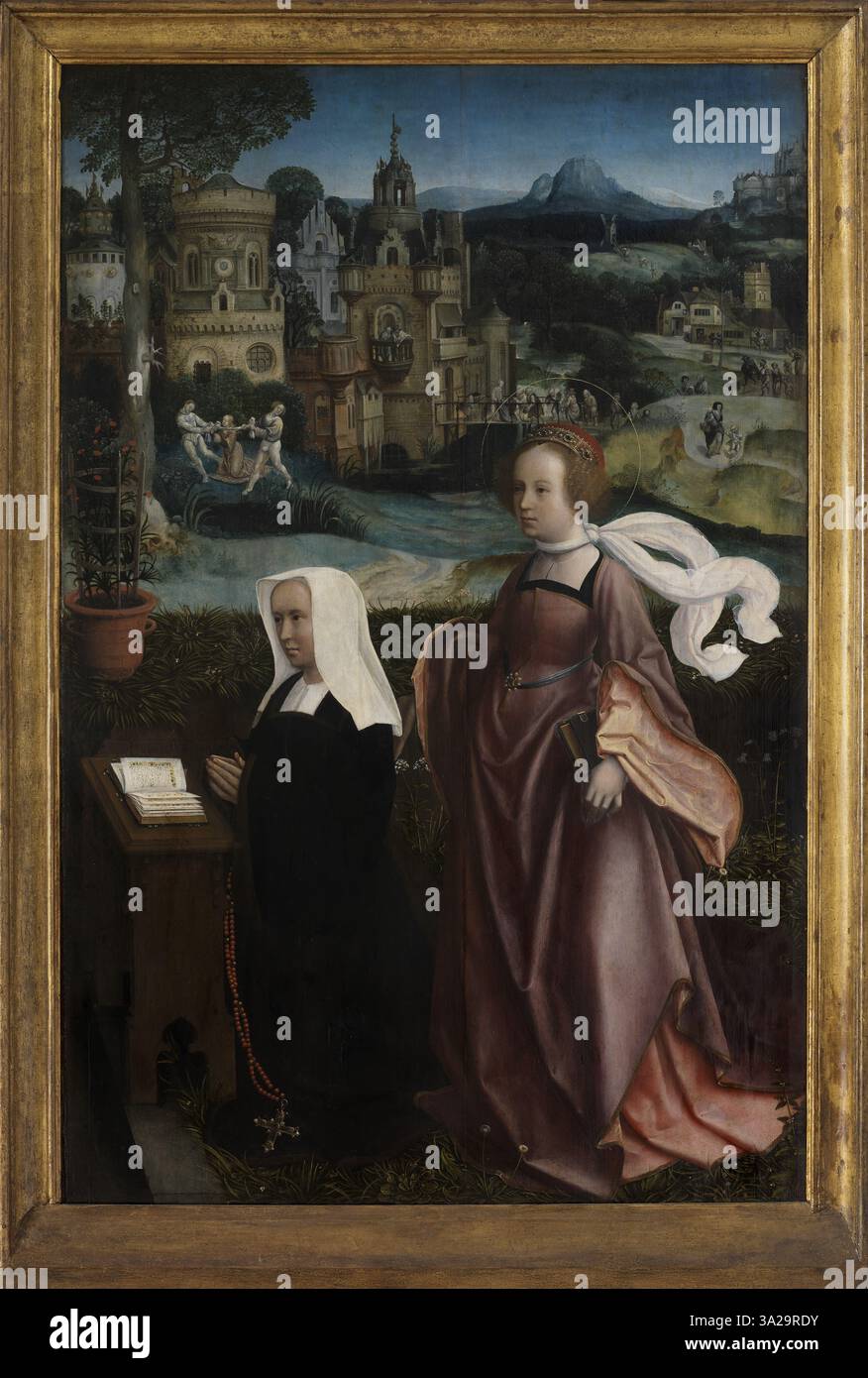 Cette version de The miser and Death de Jan Provoost met l'accent sur la leçon morale de l'avarice et de la mortalité, explorant les conséquences de la cupidité à travers des images vives de la Renaissance du Nord. Banque D'Images