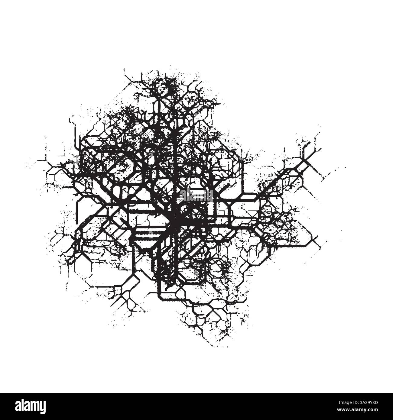 silhouette détaillée sans feuilles en haut de l'arbre Illustration de Vecteur