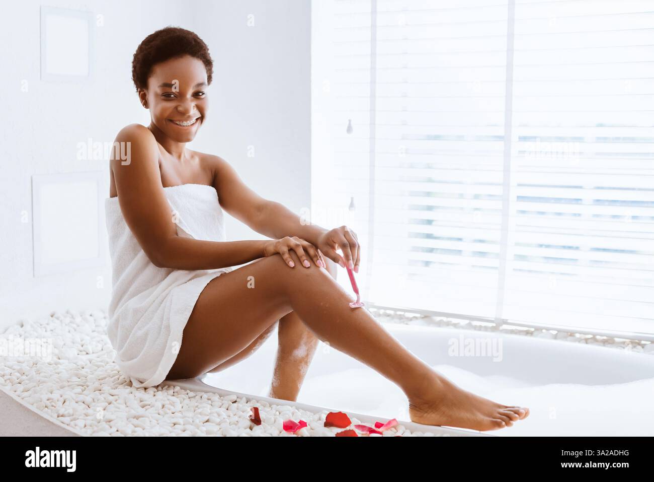 Épilation à la maison, soins spa et journée beauté Banque D'Images