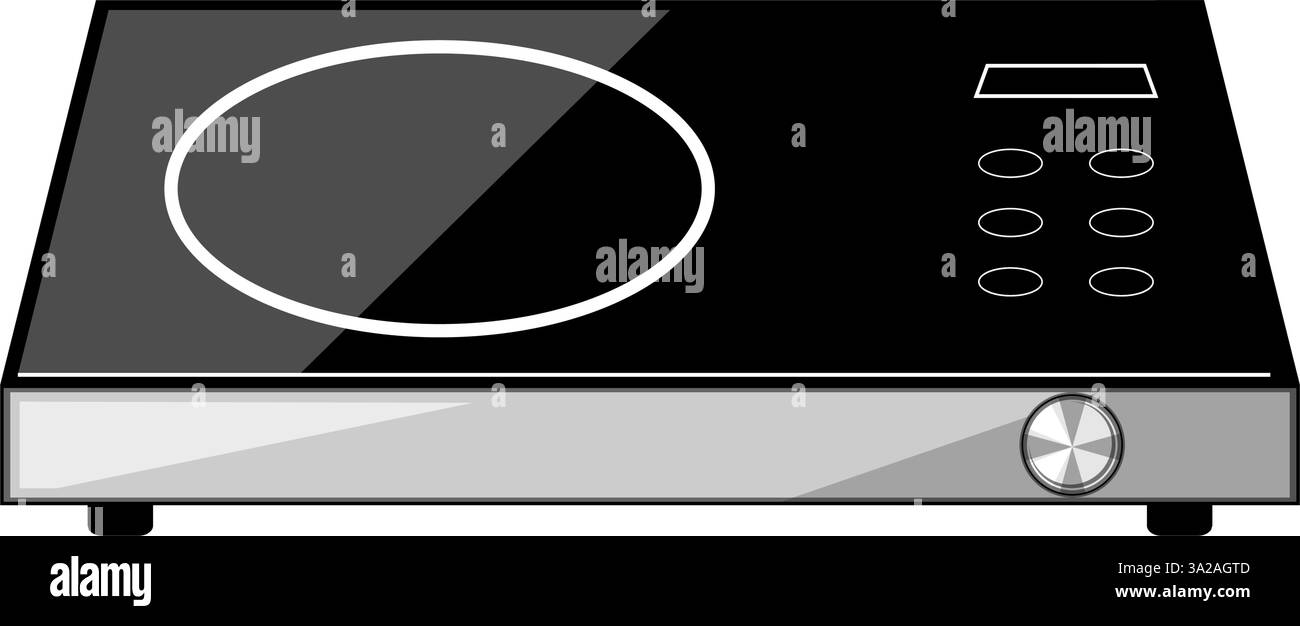illustration vectorielle de dessin animé de table de cuisson à induction merlot Illustration de Vecteur